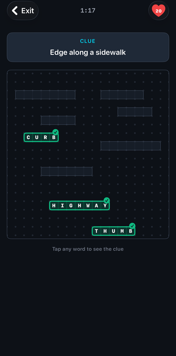 CrossWeave gameplay — Phase 1: solve the clues